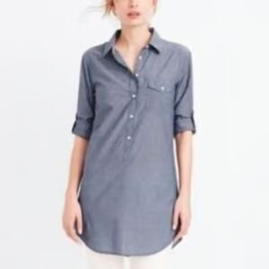 J. Crew Factory | Chambray Popover Tunic XXS Western Rodeo Outdoor Coastal